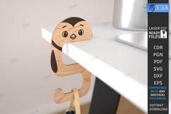 Animal Bag Hook Holder Laser Cut | Desk Purse Hanger SVG Product Image 1