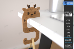 Animal Bag Hook Holder Laser Cut | Desk Purse Hanger SVG Product Image 1