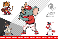Baseball Animal Clipart Product Image 1