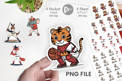 Baseball Animal Sticker Product Image 1