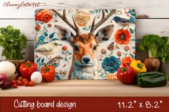Cute deer cutting board sublimation, Flowers sublimation Product Image 1