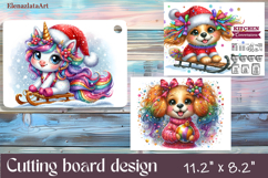 Cute animal Cutting Board Designs, mery christmas Product Image 1