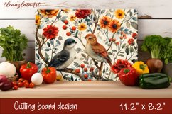 Cute bird cutting board sublimation, Flowers sublimation Product Image 1