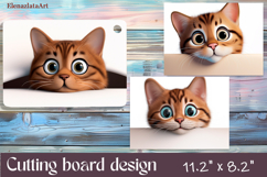 Funny Cats cutting board sublimation, Funny cats sublimation Product Image 1