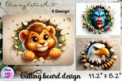 Cute animal Cutting Board Designs, Broken Brick Wall Product Image 1