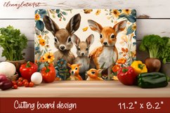Cute deer cutting board sublimation, Flowers sublimation Product Image 1