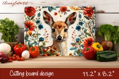 Cute deer cutting board sublimation, Flowers sublimation Product Image 1