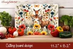 Cute deer cutting board sublimation, Flowers sublimation Product Image 1