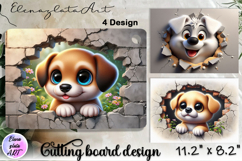 Cute animal Cutting Board Designs, Broken Brick Wall Product Image 1