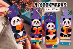 Printable Cute Panda Bookmark | Colorful Gouache Animal Kids Product Image 1
