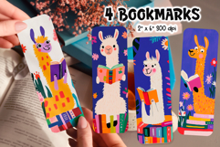 Printable Cute Llama Bookmark | Colorful Gouache Animal Kids Product Image 1
