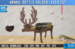 Wine Bottle Holder Laser Cut | Tabletop Wine Rack | Deer Product Image 1