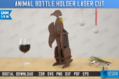Wine Bottle Holder Laser Cut | Tabletop Wine Rack | Penguin Product Image 1