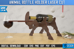 Wine Bottle Holder Laser Cut| Tabletop Wine Rack | Bull |CNC Product Image 1