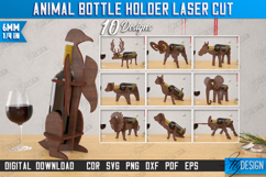 Animal Wine Bottle Holder Laser Cut Bundle, Wine Rack SVG Product Image 1