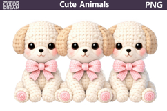 Cute Dog Blue Bow Clipart | Easter Animal Sublimation Product Image 1