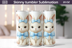 Bunny Bow Tumbler Wrap | Easter 20oz Sublimation Product Image 1