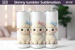 Lamb Bow Tumbler Wrap | Easter 20oz Sublimation Product Image 1