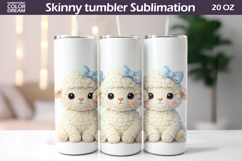 Cute Lamb Tumbler Wrap | 20oz Skinny Sublimation Product Image 1