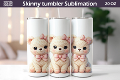 Cute Bear Tumbler Wrap | 20oz Skinny Sublimation Product Image 1