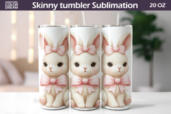 Pink Bow Bunny Tumbler Wrap | 20oz Sublimation Product Image 1