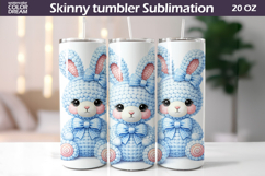 Blue Bunny Tumbler Wrap | 20oz Skinny Sublimation Product Image 1
