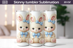 Blue Bow Bunny Tumbler Design | Easter Sublimation Product Image 1