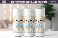 Blue Bow Puppy Tumbler Design | Dog Sublimation Product Image 1