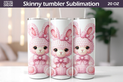 Pink Bunny Tumbler Design | Easter Sublimation Product Image 1