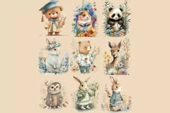 Animals and Teddy Watercolour Clipart PNG 54 Product Image 3