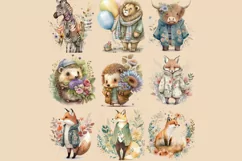 Animals and Teddy Watercolour Clipart PNG 54 Product Image 5