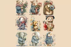 Animals and Teddy Watercolour Clipart PNG 54 Product Image 6