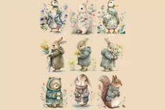 Animals and Teddy Watercolour Clipart PNG 54 Product Image 7