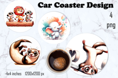 Cute animal Coaster, Cute animal Coasters Sublimation Product Image 1