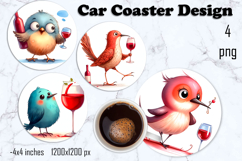 Funny bird raund Coaster Sublimation | Bird Square Coaster Product Image 1