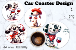 Funny dog raund Coaster Sublimation | Dog Square Coaster Product Image 1