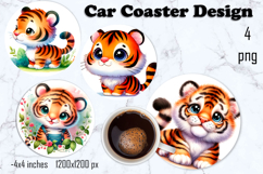 Cute animal Coaster, Cute animal Coasters Sublimation Product Image 1
