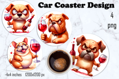 Funny dog raund Coaster Sublimation | Dog Square Coaster Product Image 1