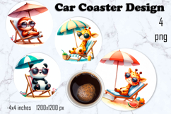 Cute animal Coaster, Cute animal Coasters Sublimation Product Image 1