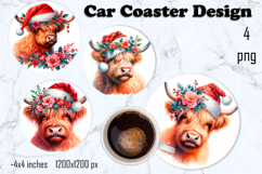 Cute animal Coaster, Cute animal Coasters Sublimation Product Image 1