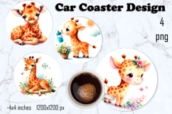Cute animal Coaster, Cute animal Coasters Sublimation Product Image 1