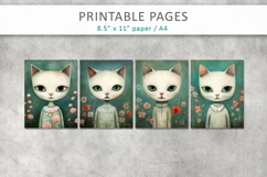 cat illustrations, printable sheets Product Image 2