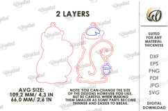 Christmas Animal Tree Ornament Laser Cut. Cat SVG Product Image 2