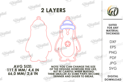 Christmas Animal Tree Ornament Laser Cut. Penguin SVG Product Image 2