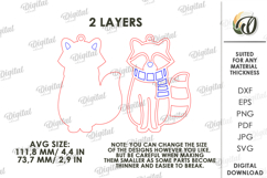 Christmas Animal Tree Ornament Laser Cut. Raccoon SVG Product Image 2