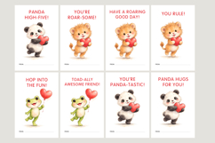 Valentine Classroom Animal Cards, school valentines Product Image 2