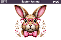 Bunny Glasses Clipart | Easter Rabbit Bow Sublimation Product Image 1