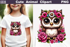 Owl Flowers Clipart | Cute Owl Sublimation Product Image 1