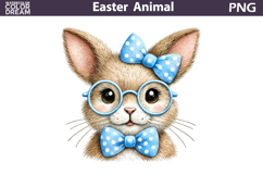 Bunny Glasses Clipart | Easter Rabbit Bow Sublimation Product Image 1