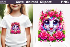 Horse Flowers Clipart | Cute Horse Sublimation Product Image 1